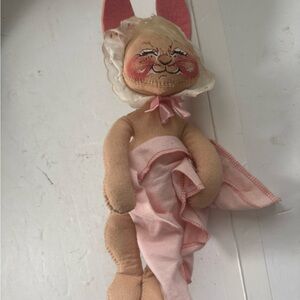 Vintage Annalee Doll with Pink Blanket